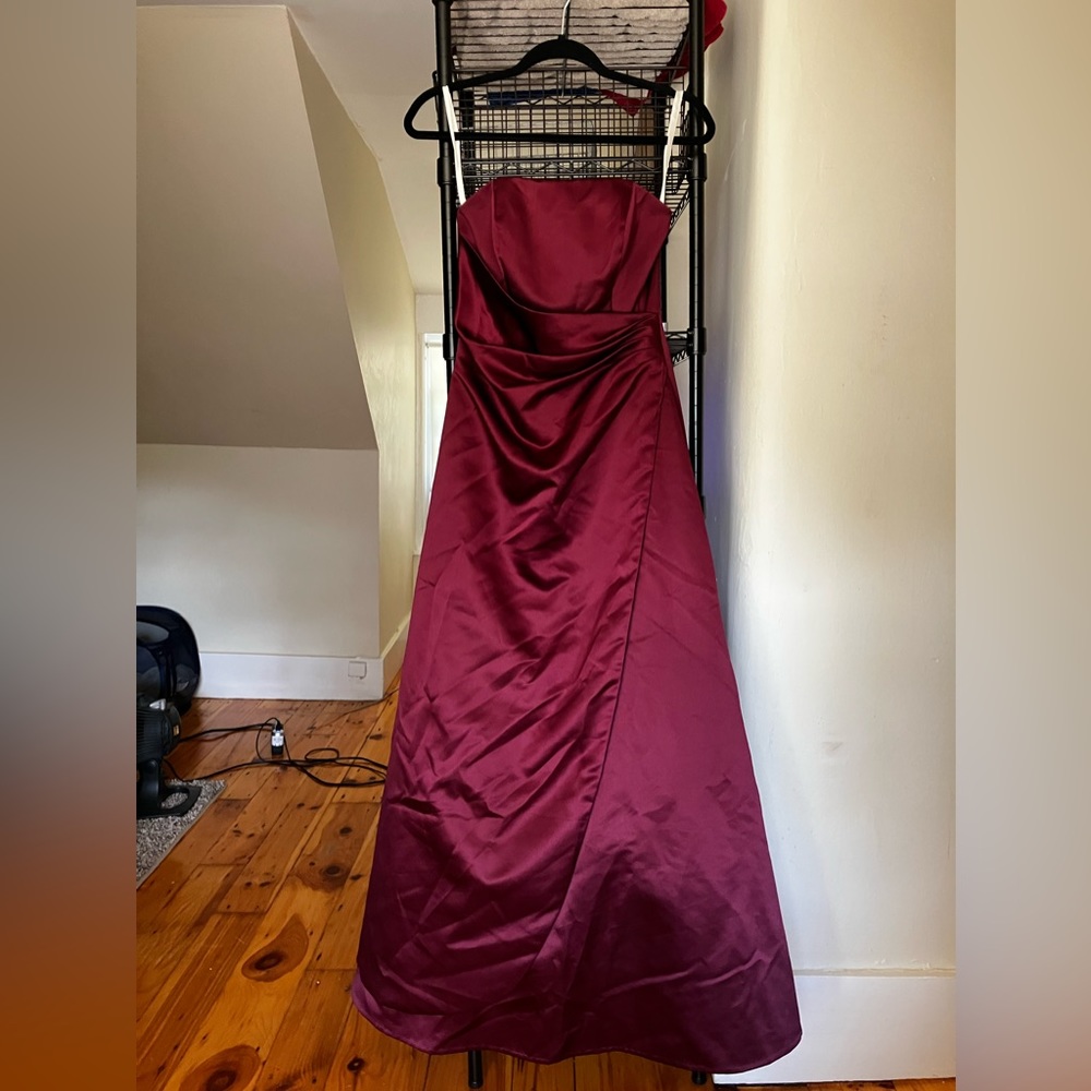 2 Davis Bridal Dresses- 1 Maroon 1 Brown